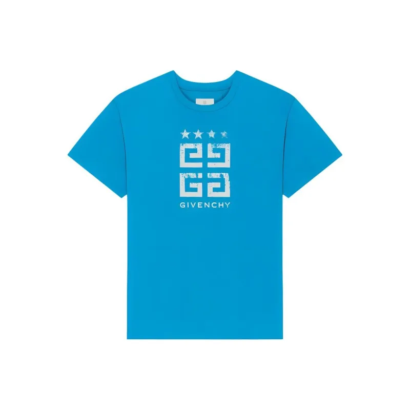 Givenchy Faded 4G Logo Printed Crewneck T Shirt-0