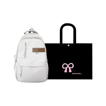HACIN Nylon Backpack Unisex White/Black/Red/Blue