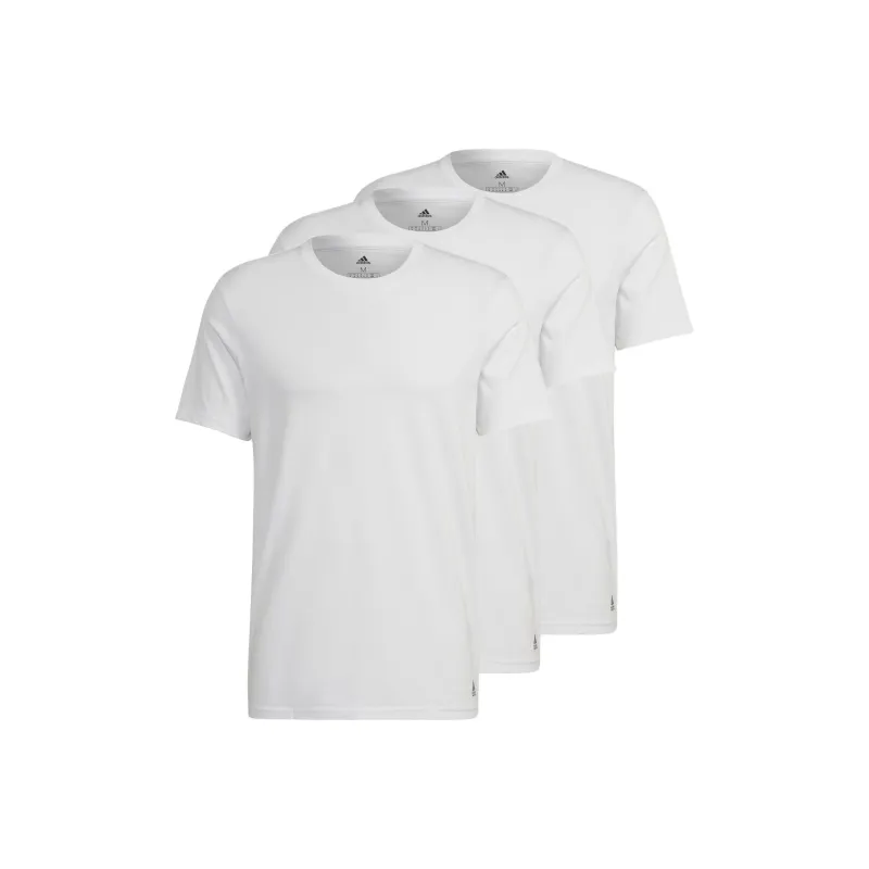 Adidas ACTIVE FLEX COTTON CREWNECK SHIRT UNDERWEAR T-Shirt Men's 3 Pack White-0