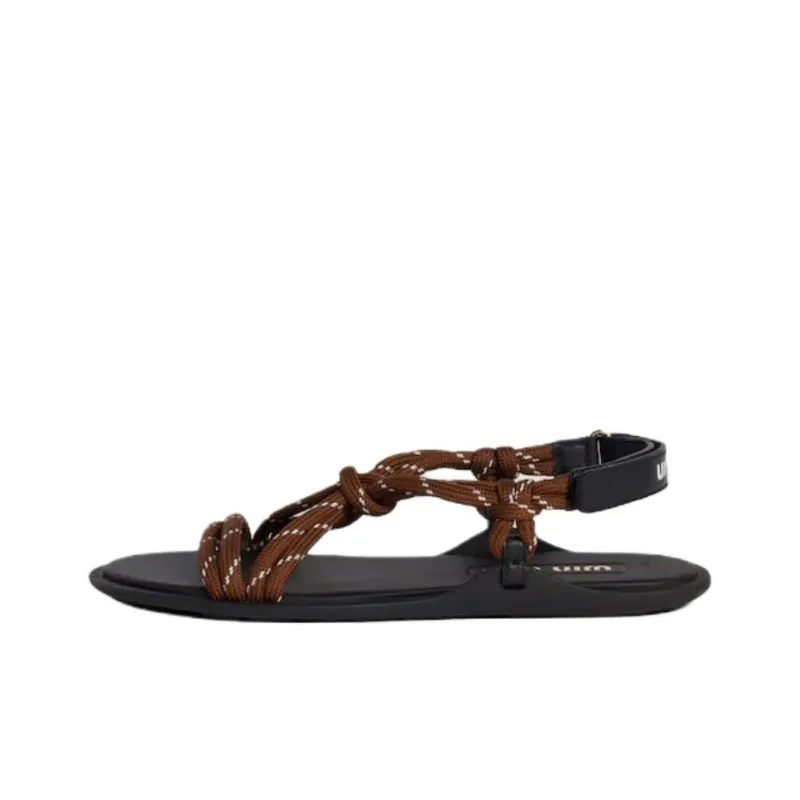 MIU MIU Riviere One Strap Sandals Women's Brown-0