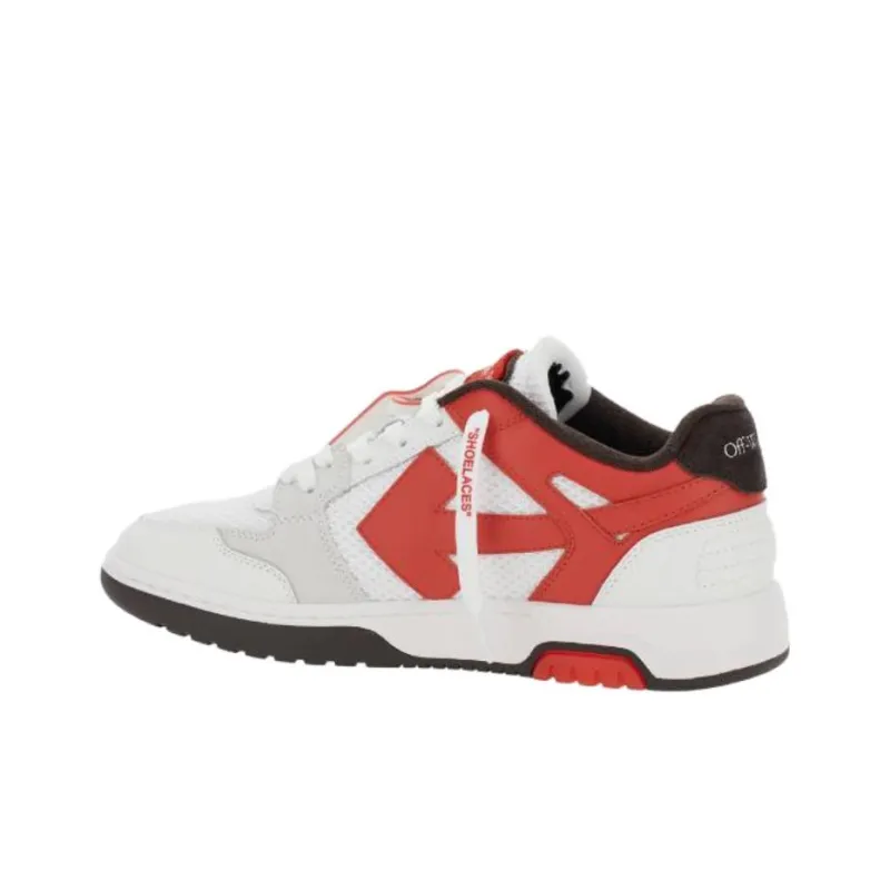 OFF WHITE Out Of Office Low Top Skateboard Shoes Men's Red White-2