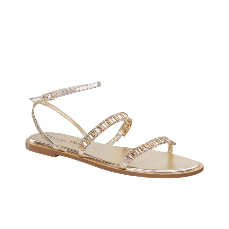 DIOR Diorissime One Strap Sandals Women's Gold-2