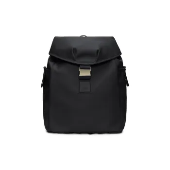 Rains Polyester Backpack Unisex Black/Rose Brown/Soft Light Yellow