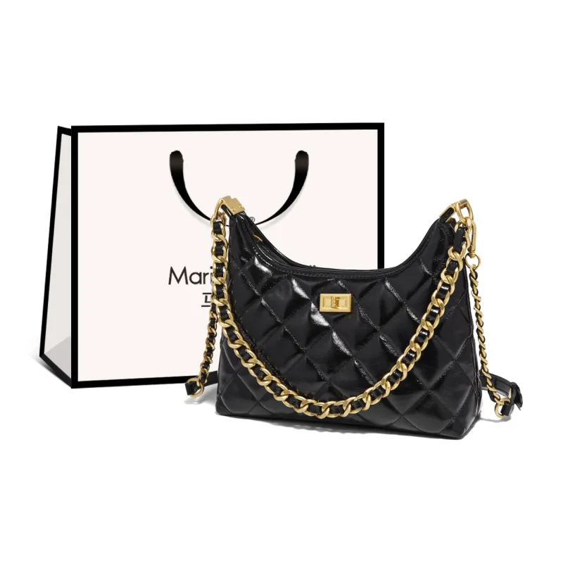 Marino Orlandi Synthetic Leather Shoulder Bag Small Size Women's Ivory/Black-5