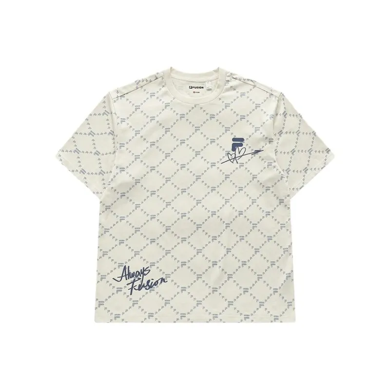 FILA FUSION FOB Series T Shirt Unisex Wheat Cream-0