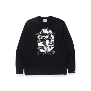 A BATHING APE Abc Camo Japanese Letters Long Sleeve Tee