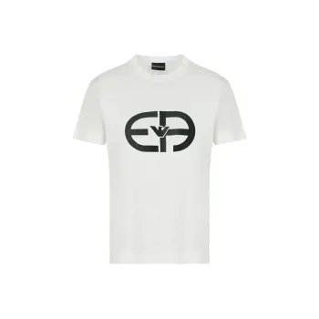 EMPORIO ARMANI Lyocell blend Jersey T shirt With Oversized Ea Logo
