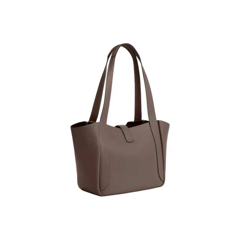 COACH Hadley Leather Tote Bag, Shopping Bag, Shoulder Bag Tubas Women's Dark Brown-1
