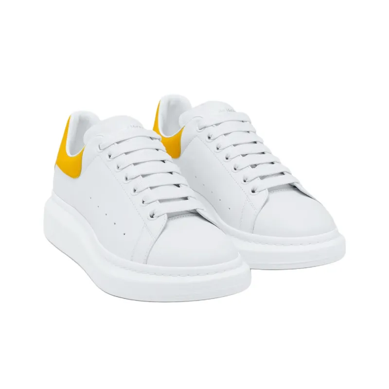 Alexander McQueen Oversized Sneaker Low Top Casual Shoes Men's White Yellow-2