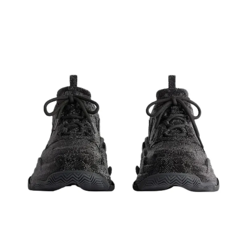 Balenciaga Triple S Low Top Casual Shoes Men's Black-3