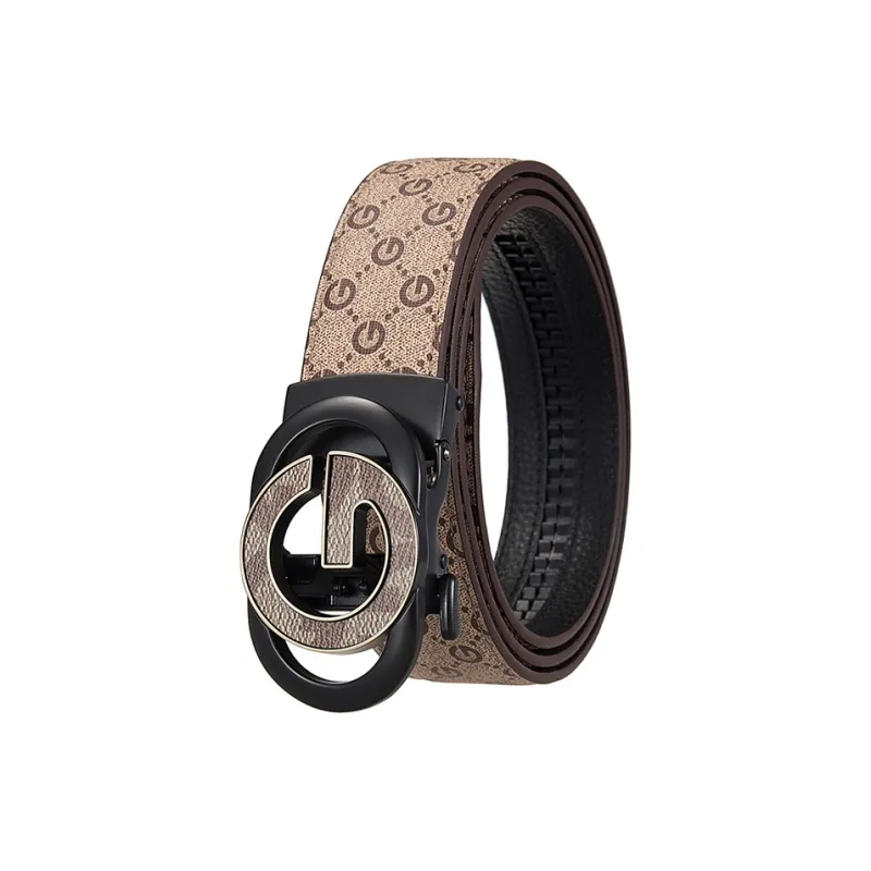 JONNY MOORE Top Grain Cow Leather Belts Men's 3.5CM-3