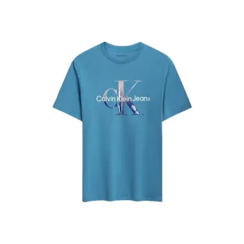 CALVIN KLEIN T Shirt Men's Rainbow Blue