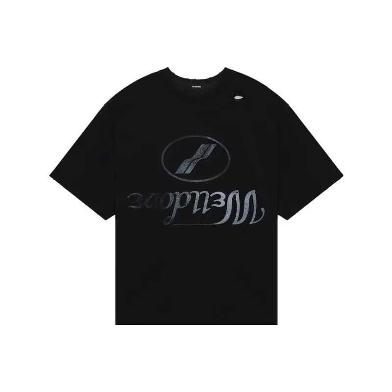 WE11DONE Logo Printed Round Neck T Shirt-0