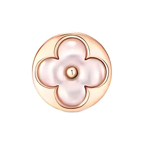LOUIS VUITTON 18K Rose Gold, Mother Of Pearl Stud Earrings Women's Pink