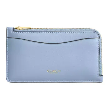 COACH Cow Leather Card Holder Mini Women's Blue