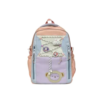 Deli Bear Polyester Backpack Women's Pink/Purple/Blue/Black/Yellow