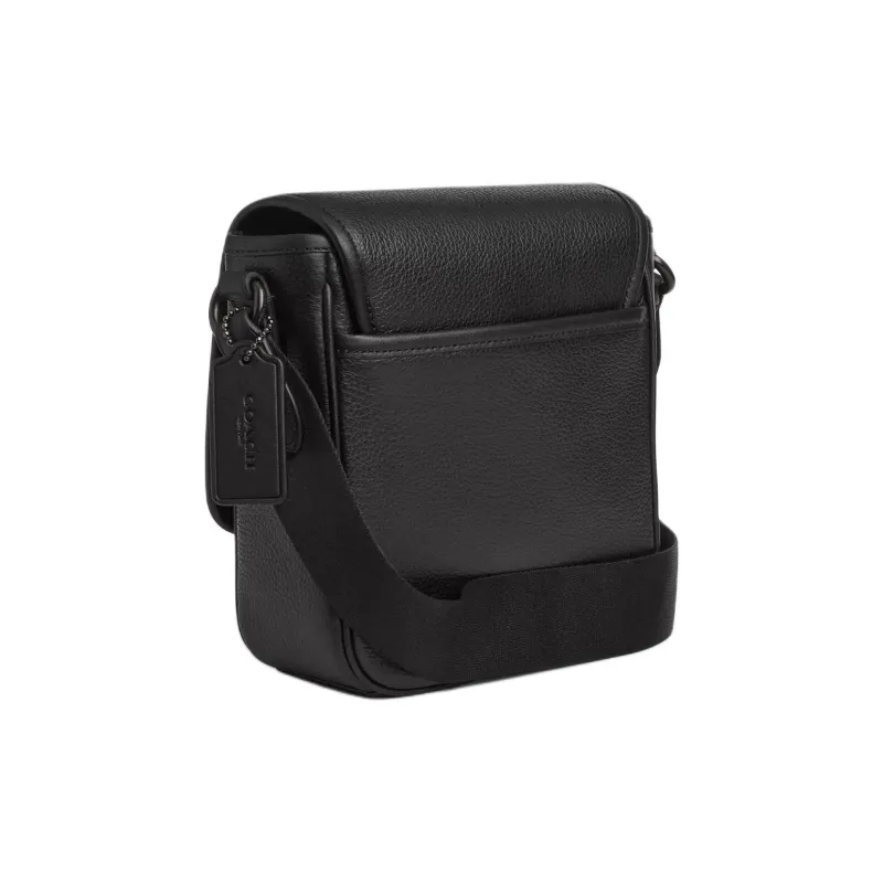 COACH LUCAS Smooth Calf Leather Shoulder Bag, Crossbody Bag Mini Men's Black-1
