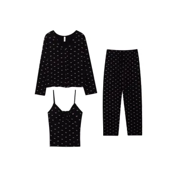 Sleeping Beauty Pajama Set Women's Black