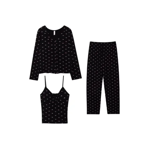 Sleeping Beauty Pajama Set Women's Black