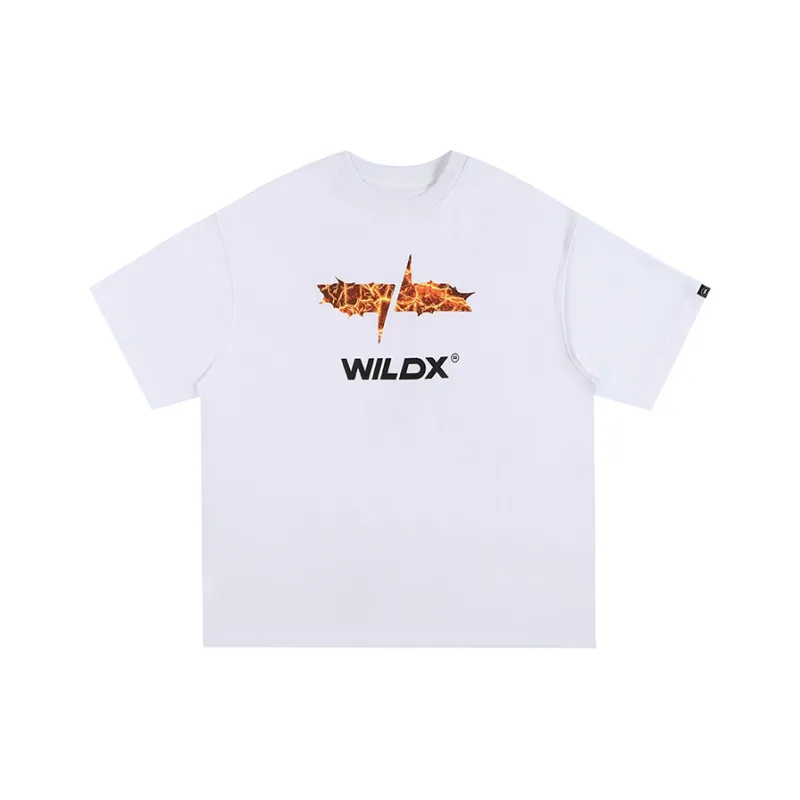 WILDX Summer Basic LOGO Short Sleeved T Shirts Unisex-49