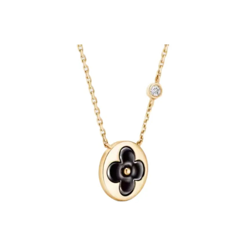 LOUIS VUITTON 18K Gold, Agate, Diamond, Gemstone Necklaces Unisex Black-1