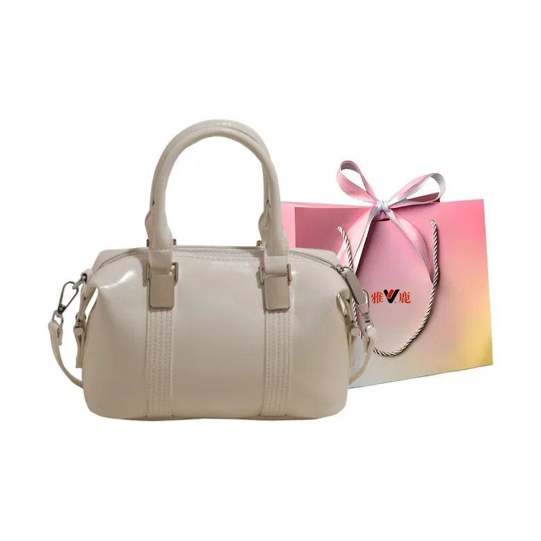 Yalu PU Handbag Women's Black/Light Yellow/Light Pink/White-21