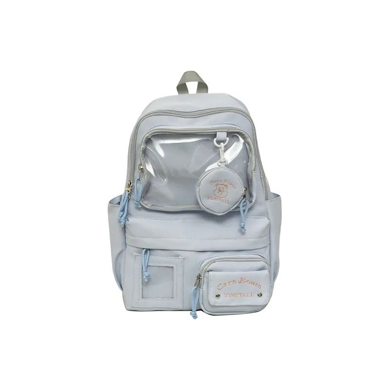 Deli Bear Nylon Backpack Women's White/Blue/Black/Yellow/Purple-5