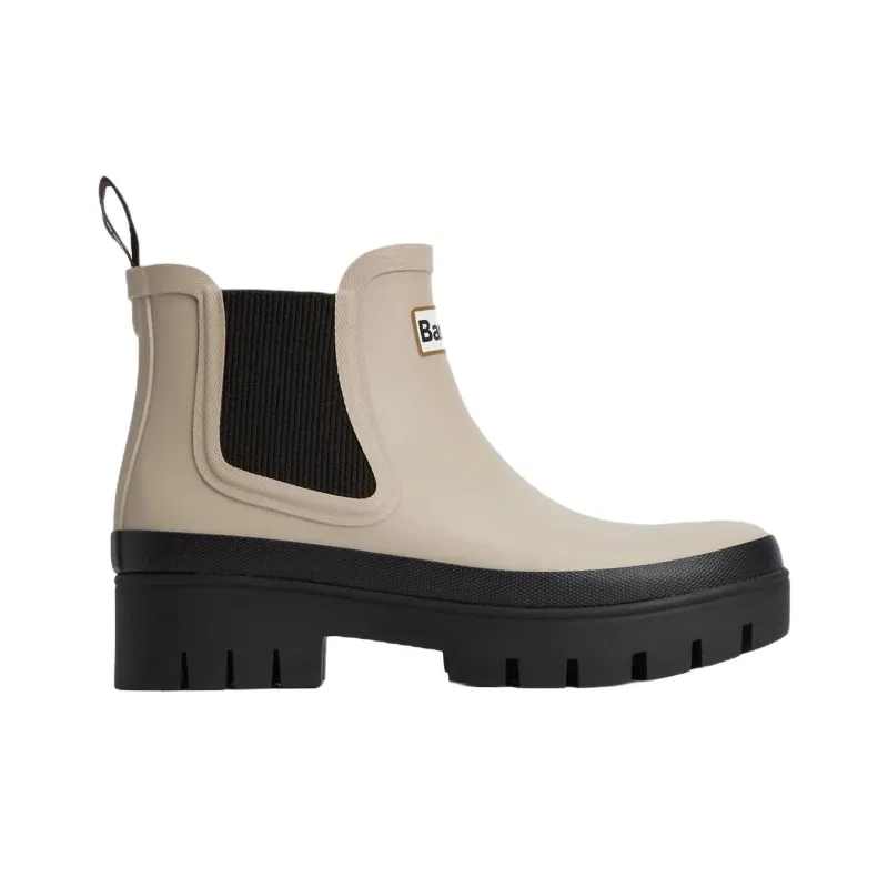 BARBOUR Halton Ankle Length Chelsea Boots Women's Beige-1