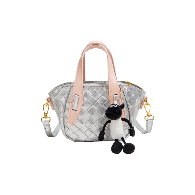 Yalu PU Handbag, Shoulder Bag, Crossbody Bag Women's Ecru/Light Yellow/Silver-15