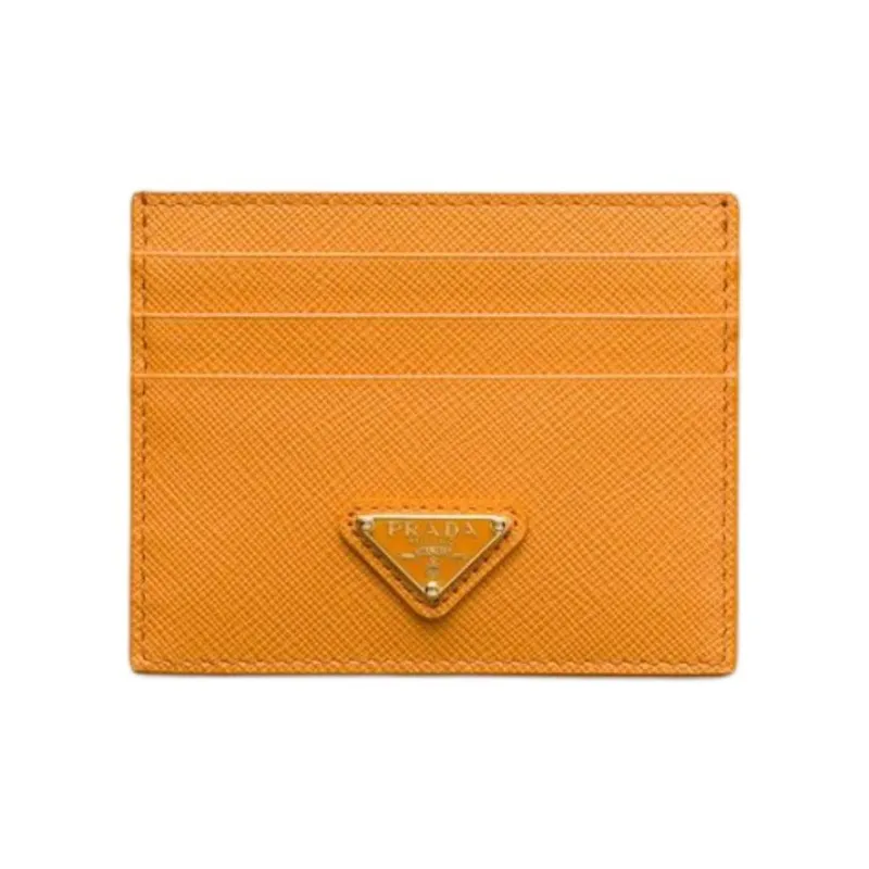 PRADA Calfskin Card Holder Women's Amber-0