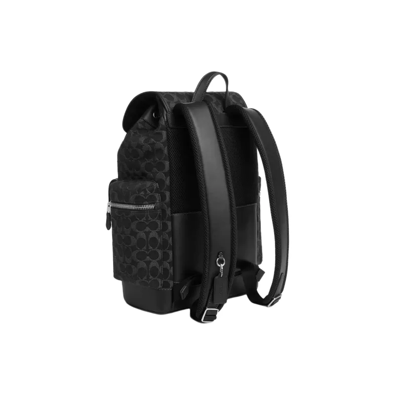 COACH Sprint Iconic Denim Backpack Tubas Men's Black-1