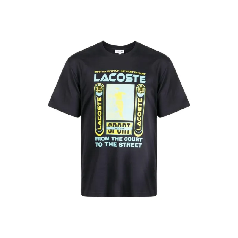 LACOSTE René LACOSTE print Cotton T shirt-0
