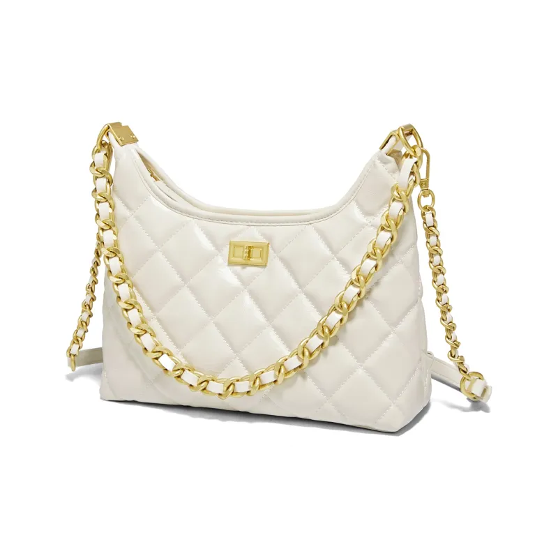 Marino Orlandi Synthetic Leather Shoulder Bag Small Size Women's Ivory/Black-2