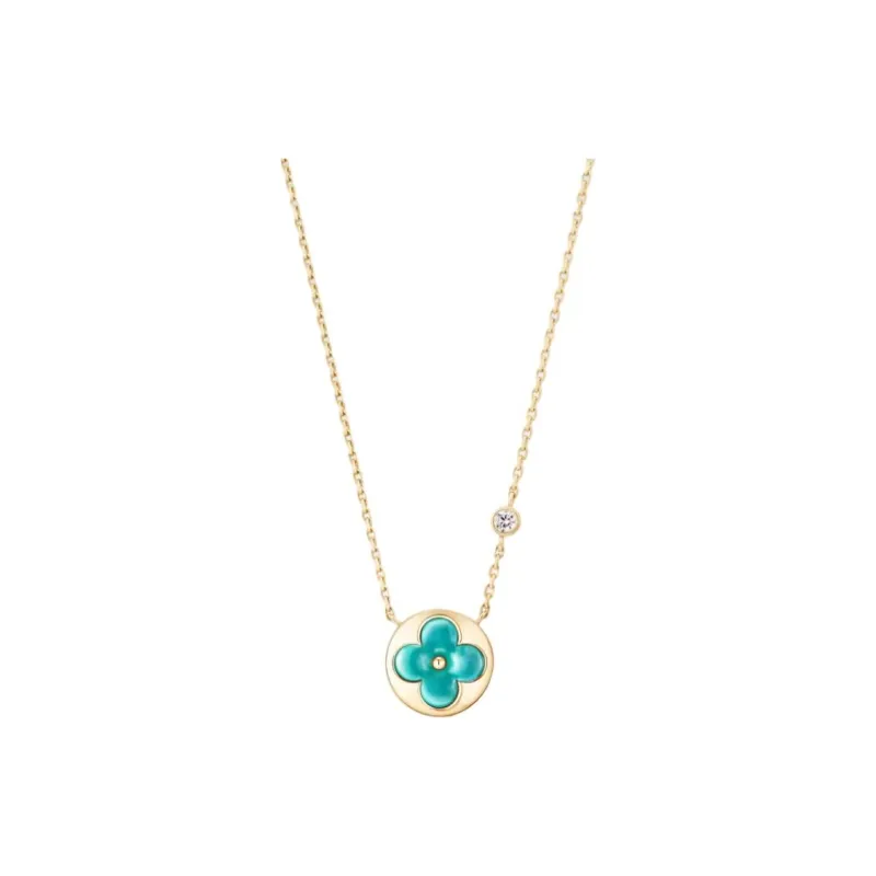 LOUIS VUITTON Color Blossom Bb Sun Pendant Yellow Gold Amazonite And Diamond-0