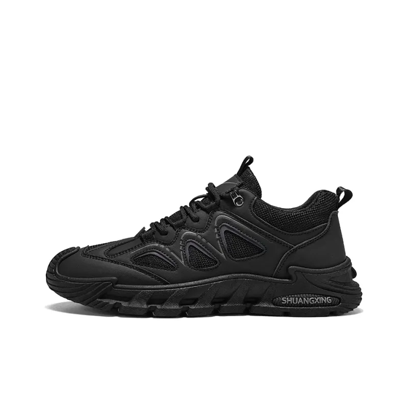 Binary Wear resistant, Lightweight, Breathable, And Non slip. Low Top Casual Shoes Men's Black-0