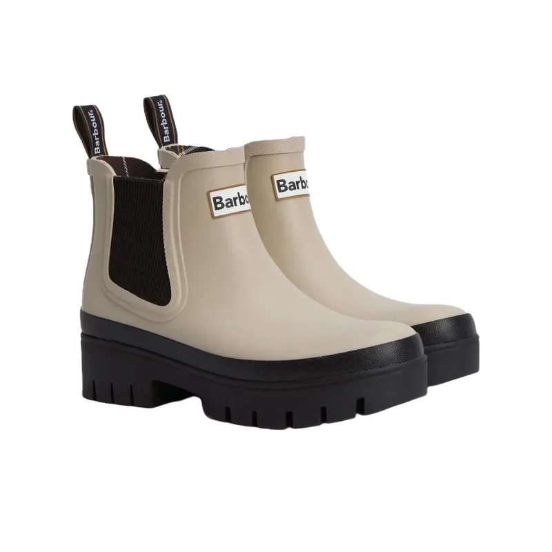 BARBOUR Halton Ankle Length Chelsea Boots Women's Beige-2