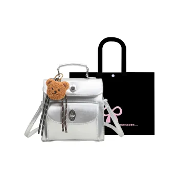 HACIN PU One Shoulder Portable Backpack Regular Women's White/Silver/Black/Brown