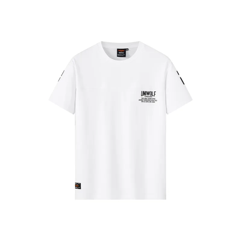 UNIWOLF Drop Shoulder Sleeve T Shirt Unisex Black-2