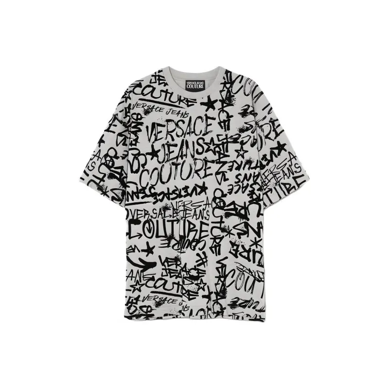 VERSACE JEANS COUTURE Drop Shoulder Sleeve T Shirt Men's Gray-0