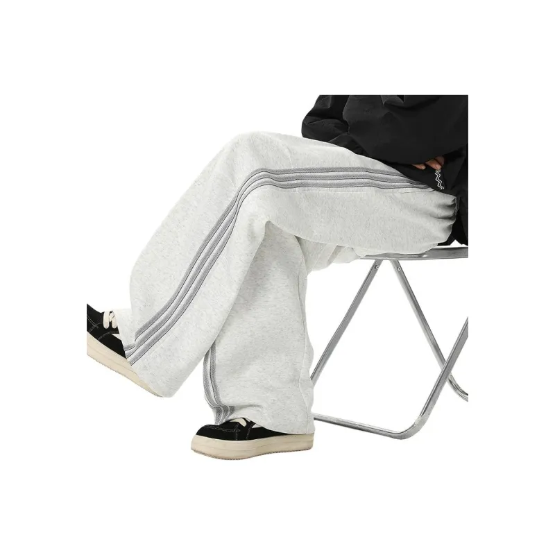WOOD SOON Japanese Style Trendy 3 Stripes Sports Pants Unisex-3