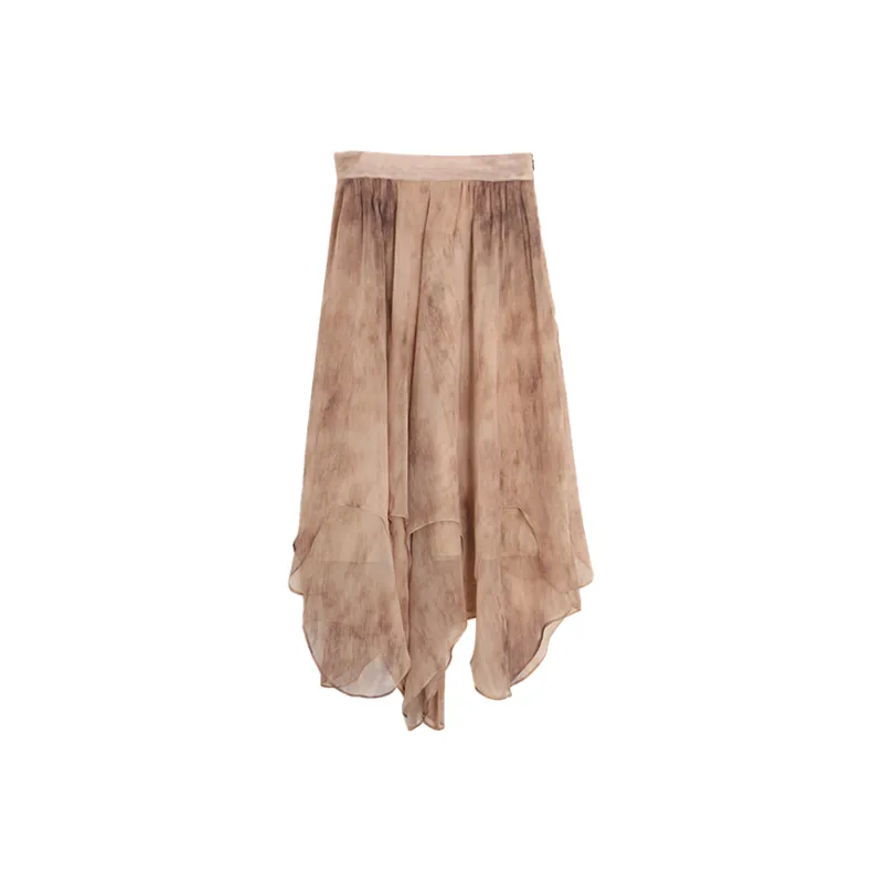 SETIROM Casual Long Skirt Women's Coffee-1