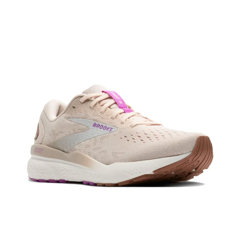 Brooks Ghost 16 Anti Slip Wear Resistant Low Top Casual Running Shoes Women's Ecru-2