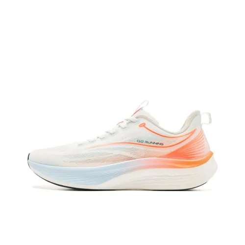 QIAODAN Q LITE 6.0 Anti Slip Wear Resistant Low Top Casual Running Shoes Men's White Orange