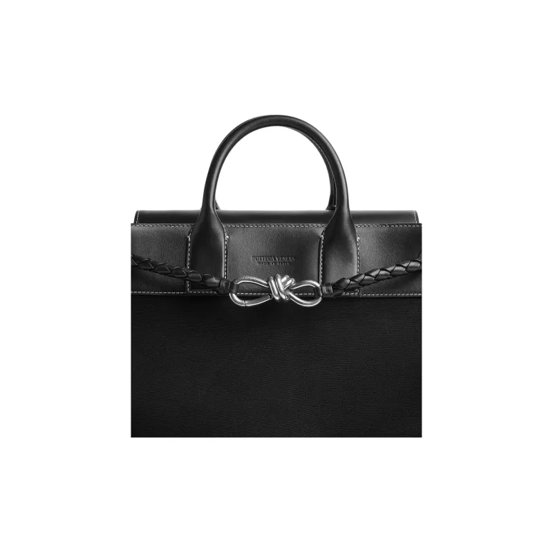 Bottega Veneta Linen Tote Bag, Shopping Bag, Shoulder Bag, Crossbody Bag, Handbag Regular Men's Black-4