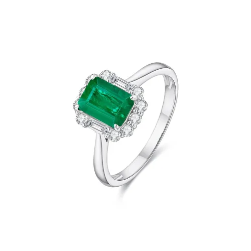 Luxury Beads Emerald Rings Women's