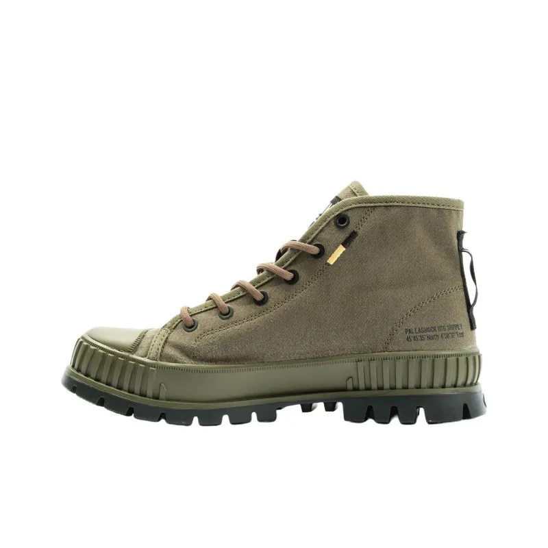 Palladium Cushioning And Breathable High Top Canvas Shoes Women's Green-1
