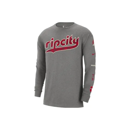 Nike Portland Trail Blazers 2023/24 City Edition T Shirt City Edition 2023/24 Season, Portland Trail Blazers Men's Gray