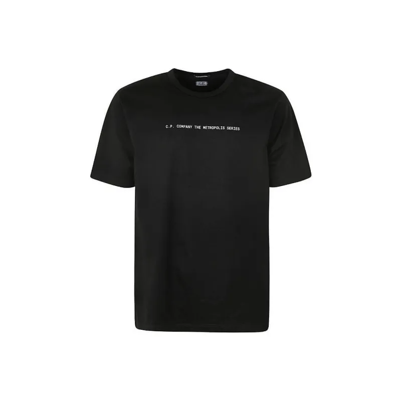 C.P.Company Metropolis Series Mercerized Jersey Graphic Face T shirt T Shirt Men's Black-0