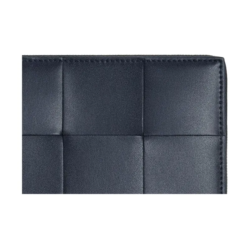 Bottega Veneta CASSETTE Calfskin Wallet Men's Space Blue & Sapele Red-3