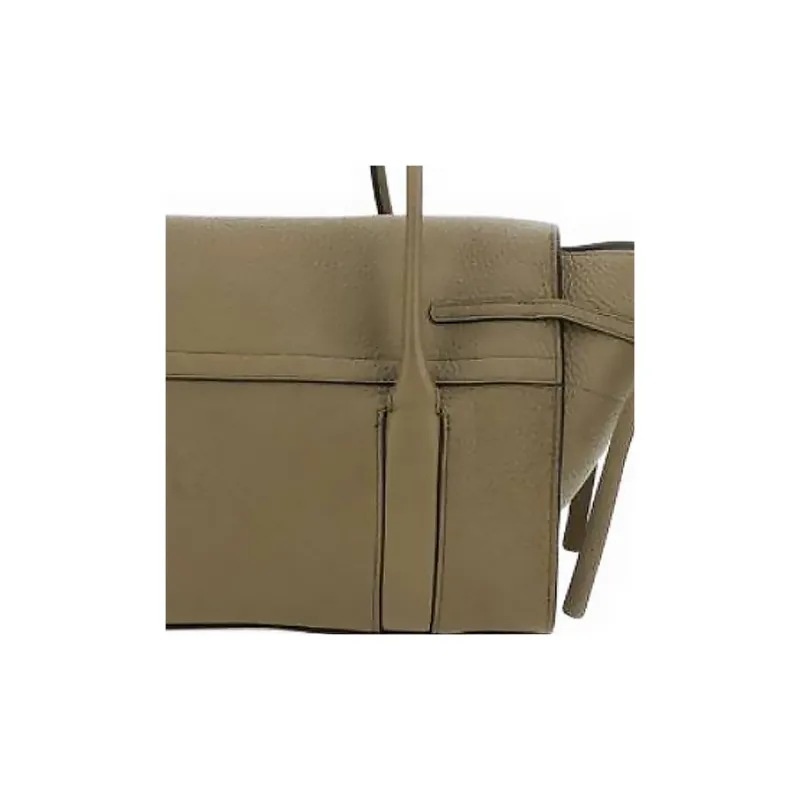 Mulberry Bayswater Calfskin Handbag, Shoulder Bag Trumpets Women's Linen Green-3